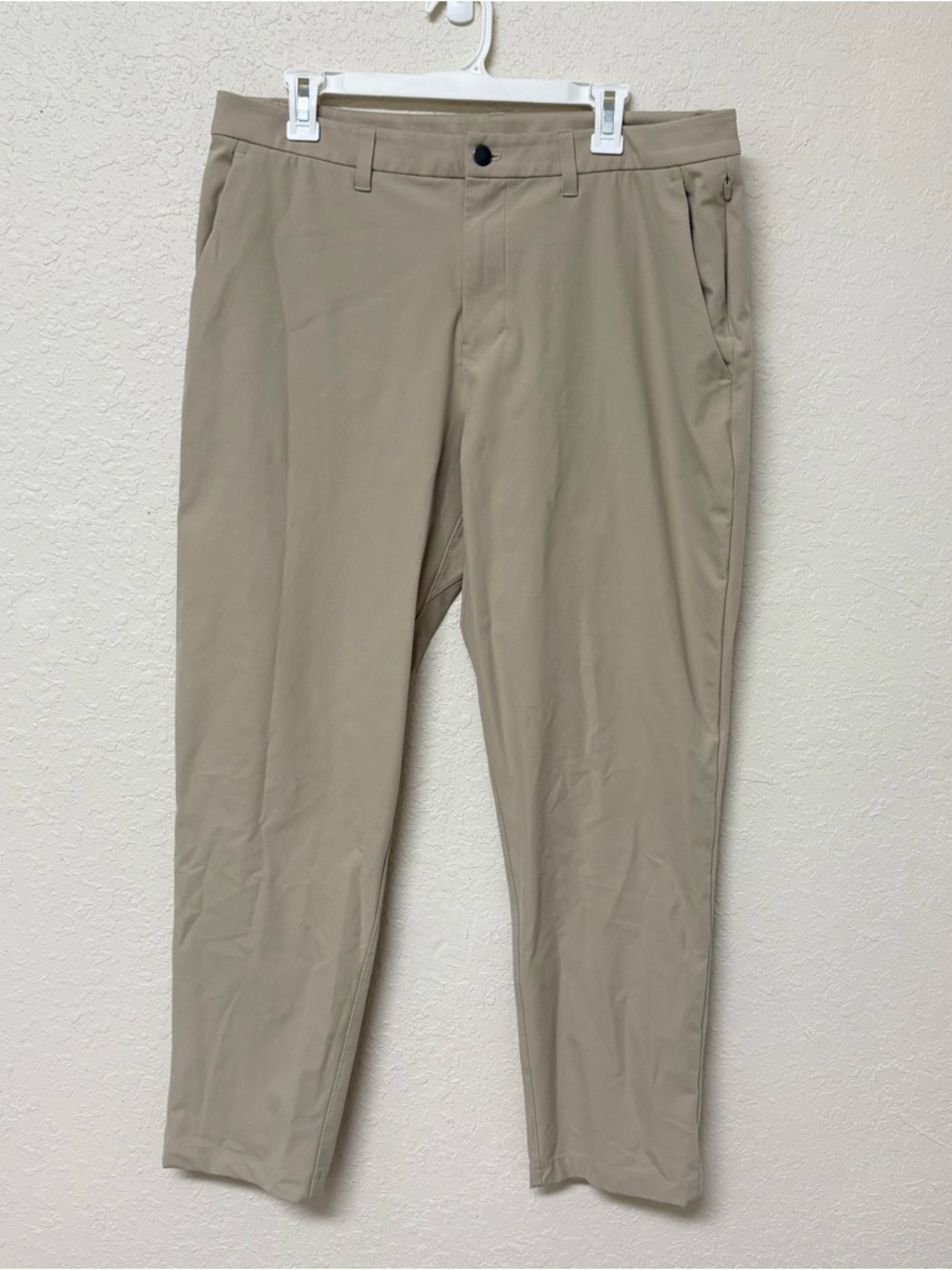 Lululemon Pants Mens ABC Classic Fit Warpstreme 5 Pocket Logo Size 36 Beige